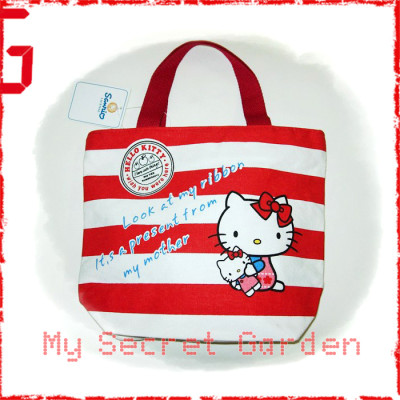 Hello Kitty - Red And White Stripe Canvas Official Lunch Box Tote Bag / Hand Bag NWT Hello Kitty - Red And White Stripe Canvas Official Lunch Box Tote Bag / Hand Bag NWT